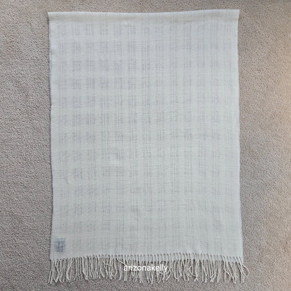 Woven Wool Scarf Ivory Woolmark